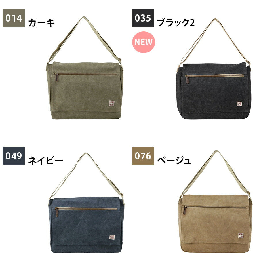 【帆布工房】3X81 FLAP SHOULDERシリーズ ショルダーバッグ はんぷこうぼう ハンプ 綿 コットン 横型 かぶせ ショルダー 斜め掛け シンプル シンプル カーキ ブラック ネイビー ベージュ 単色 おおきめ A4 収納