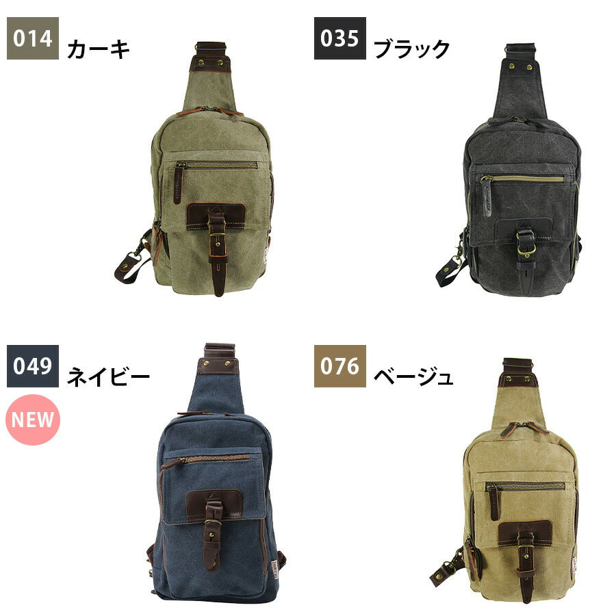 【帆布工房】3X94 VINTAGE2シリーズ ボディバッグ はんぷこうぼう ハンプ 綿 コットン ショルダーバッグ ワンショルダー 左右 付け替え可能 カーキ ブラック グレー ベージュ 縦型 シンプル おしゃれ