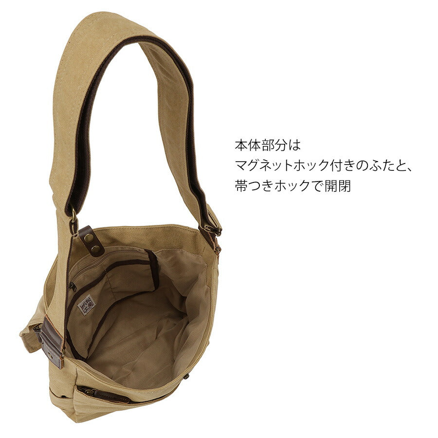 【帆布工房】3X96 VINTAGE2シリーズ ショルダーバッグ はんぷこうぼう ハンプ 綿 コットン 縦型 かぶせ ショルダー 斜め掛け シンプル シンプル カーキ ブラック グレー ベージュ 単色 使いやすい