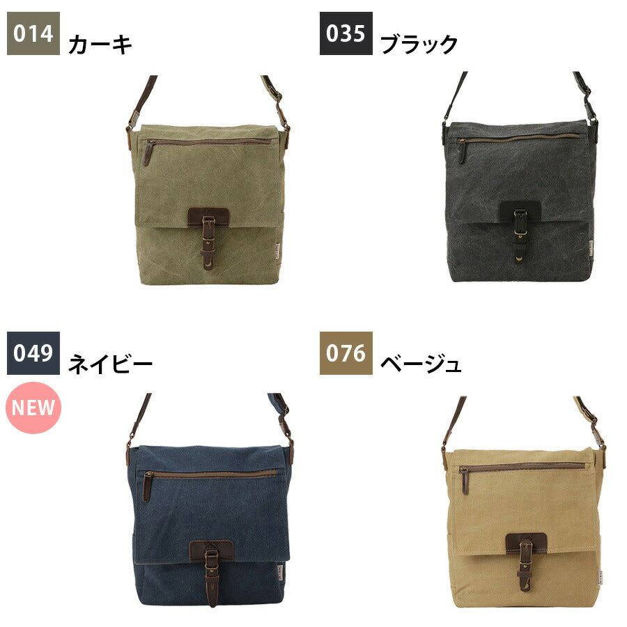 【帆布工房】3X96 VINTAGE2シリーズ ショルダーバッグ はんぷこうぼう ハンプ 綿 コットン 縦型 かぶせ ショルダー 斜め掛け シンプル シンプル カーキ ブラック グレー ベージュ 単色 使いやすい
