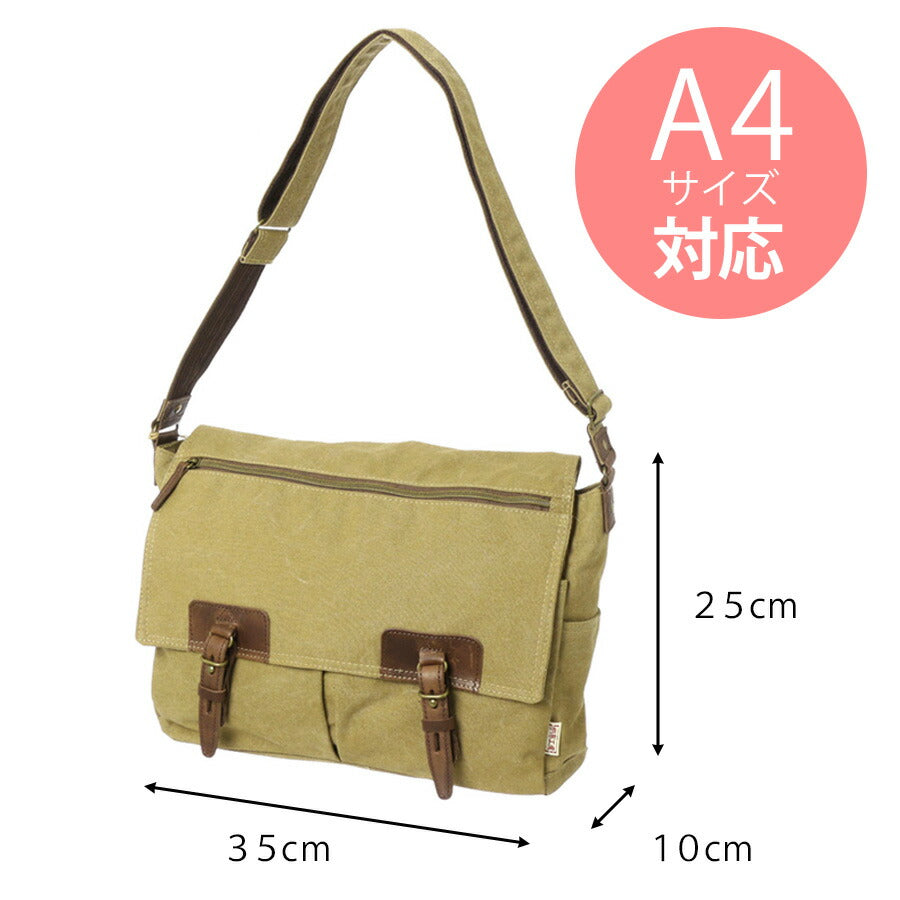 【帆布工房】3X97 VINTAGE2シリーズ ショルダーバッグ はんぷこうぼう ハンプ 綿 コットン 横型 かぶせ ショルダー 斜め掛け シンプル シンプル カーキ ブラック グレー ベージュ 単色 大きめ 使いやすい 大容量