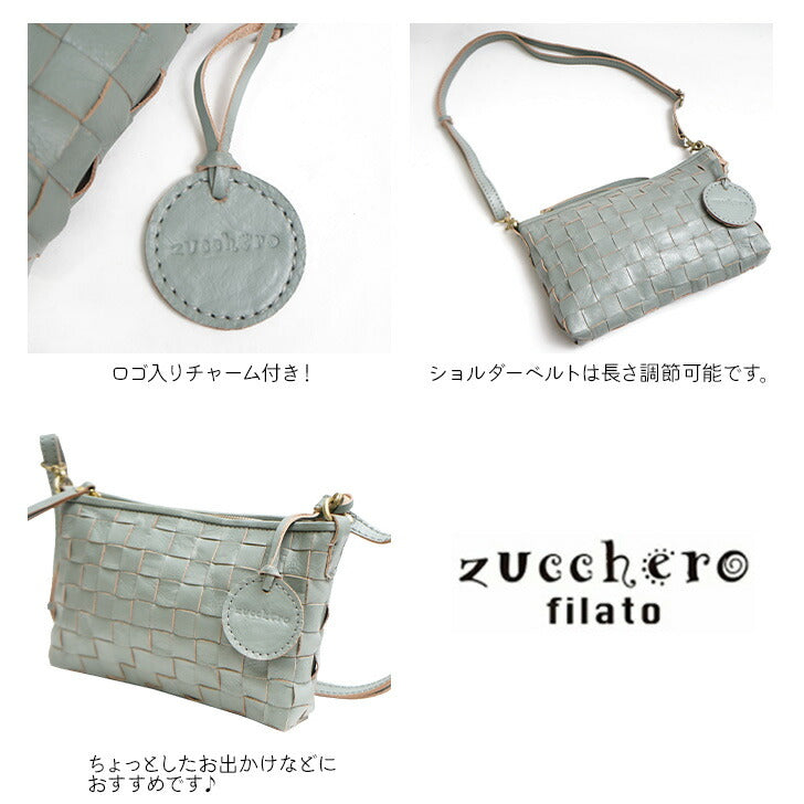 【zucchero filato】48648 本革 ミニショルダーバッグ レディース ズッケロ 斜めがけ 肩掛け 小さめ 軽い 軽量 ミニバッグ ミニショルダー 革 レザー 大人可愛い トレンド おしゃれ 人気 通勤 通学 母の日 実用的 可愛い プレゼント ギフト