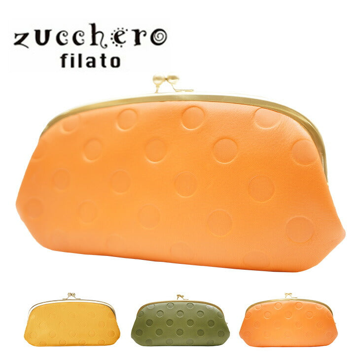 【SNSで話題のレザーケアクリームプレゼント中!】【zucchero filato】ズッケロ 本革 がま口長財布 55315 財布 レディース プレゼント 日本製 国産 がま口 アンシグネ ウォレット 革 レザー 水玉 ドット 人気 実用的 母の日 プレゼント ギフト クリスマス collonil コロニル