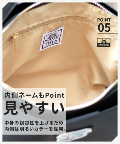 【当店オリジナルエコバッグプレゼント中！】【WachiField】 わちふぃーるど フェイクレザー ショルダーバッグ 斜め掛け 肩掛け カバン  レディース スカーフ WTGC-02 お出かけ サブバッグ 旅行 軽量 エレガント ギフト プレゼント  母の日 敬老の日 ダヤン 猫