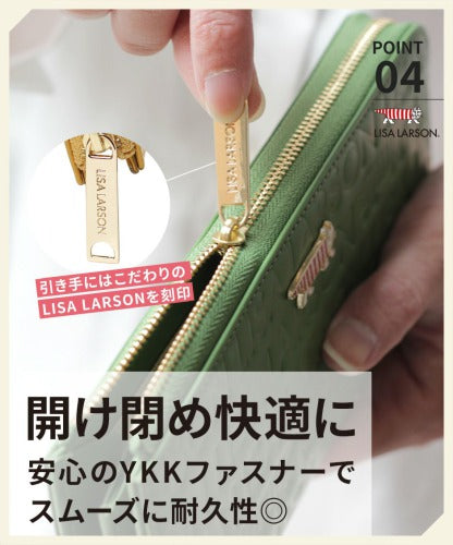 【SNSで話題のレザーケアクリームプレゼント中！】【LISA LARSON】リサ・ラーソン ラウンド ファスナー長財布 ウォレット LTLM-02 Mikey 高級 本革 YKKファスナー マイキー 猫 レディース ギフト 母の日 バレンタイン 人気 プレゼント collonil コロニル
