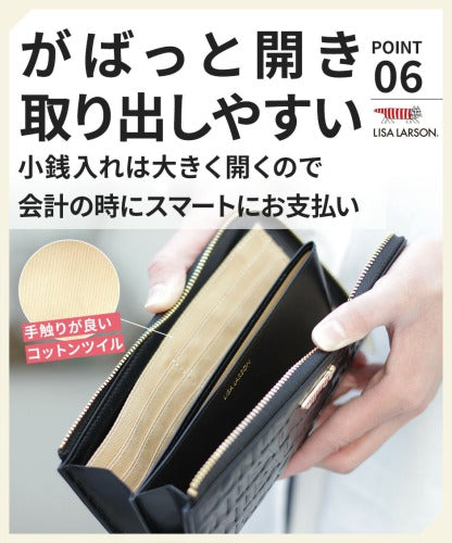 【SNSで話題のレザーケアクリームプレゼント中！】【LISA LARSON】リサ・ラーソン L字 ファスナー長財布 ウォレット LTLM-06 Mikey 高級 本革 YKKファスナー マイキー 猫 レディース ギフト 母の日 バレンタイン 人気 プレゼント collonil コロニル