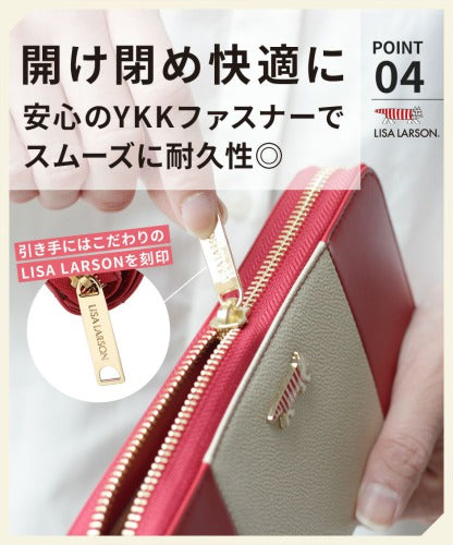 【SNSで話題のレザーケアクリームプレゼント中！】【LISA LARSON】リサ・ラーソン ラウンド ファスナー長財布 ウォレット LTLY-02 Mikey 高級 本革 YKKファスナー マイキー 猫 レディース ギフト 母の日 バレンタイン 人気 プレゼント collonil コロニル