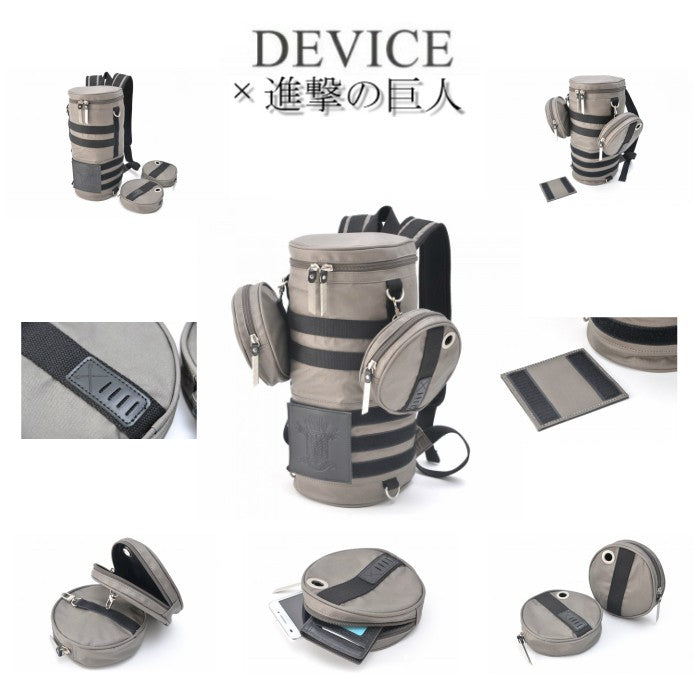 DEVICE 【進撃の巨人コラボ】DEVICE×進撃の巨人 対人立体機動ポーチ バックパック リュックサック 進撃 コラボ 鞄 本革 ミリタリー ケニーアッカーマンorh90098