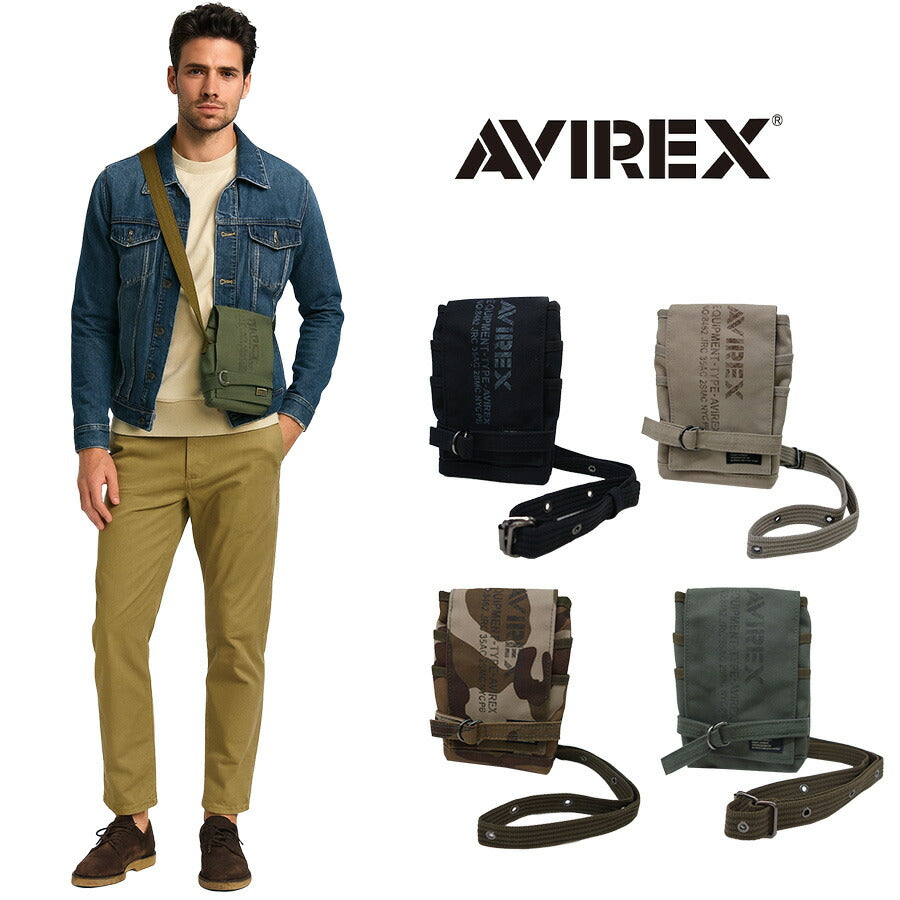 【レターパック発送/時間指定不可】AVIREX アビレックス AVX341L イーグル EAGLE ショルダーバッグ チョーク ウエストバッグ ミリタリー 小さめ 迷彩 軽量 アウトドア 撥水 キャンバス タウン レジャー プレゼント おしゃれ 人気