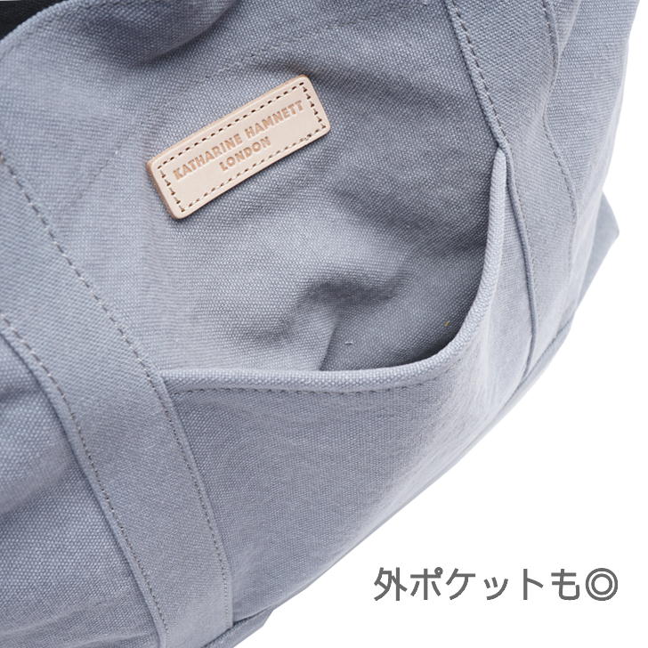 KATHARINE HAMNETT LONDON　キャサリンハムネットロンドン トートバッグ Tote Bag ユニセックスMサイズ  490-8062 手提げ トート プレゼント キャンバス ギフト ミニバッグ 軽量 A4 鞄 おしゃれ 人気 正規取扱店 送料無料