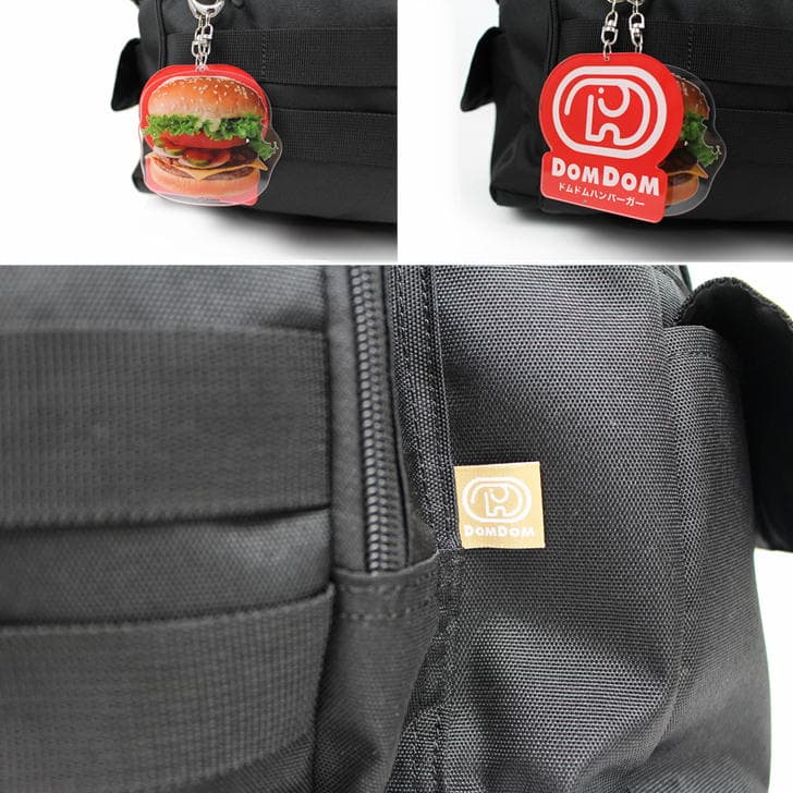 DOMDOM ドムドム DM011 ボストンバック 大容量 50L 撥水 600Dポリエステル A4 普段使い アウトドア 旅行 通勤 通学 学生 おしゃれ 可愛い どむぞうくん ドムドムバーガー ノベルティ チャーム アクリルチャーム 正規品
