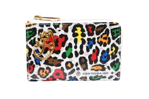 【正規取扱店】【CASTELBAJAC】[レオパールシリーズ] 029613 カステルバジャック レオパール 二つ折り財布 セミサイズ L字ファスナー ゴルフ おしゃれ 人気 牛革 ギフト