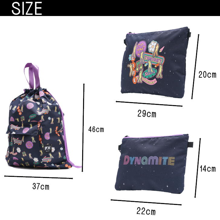 【数量限定公式特典付き】FILA×BTSコラボセット販売 Dynamite STRINGBAG ナップサック リュック ポーチ ダイナマイト ARMY ノベルティ 軽量 バッグ 人気 おしゃれ 数量限定 正規販売店