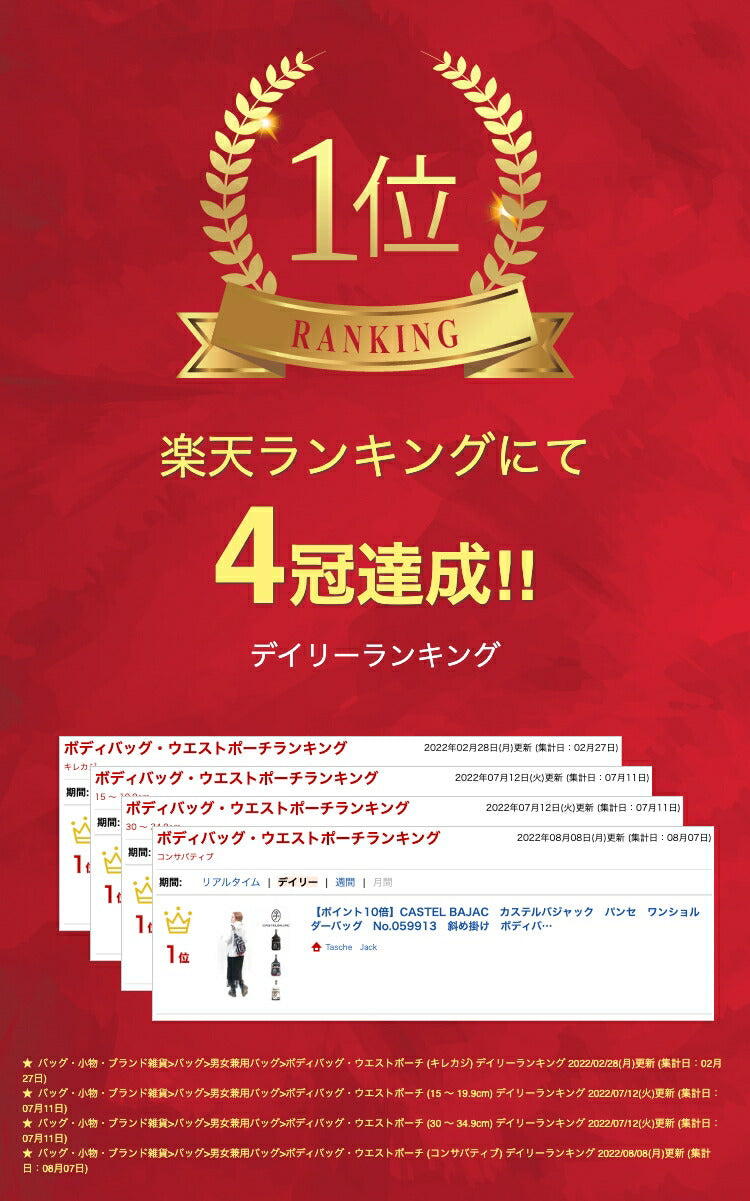 【正規取扱店】【CASTELBAJAC】[パンセシリーズ] 059913 カステルバジャック パンセ ワンショルダーバッグ 斜め掛け ボディバッグ バッグ 鞄 メンズ レディース バジャック ゴルフ おしゃれ 人気