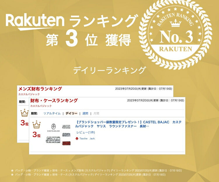 【正規取扱店】【CASTELBAJAC】[ヤリスシリーズ] 062603カステルバジャック ヤリス ラウンドファスナー 長財布 メンズ レディース バジャック ゴルフ 人気 おしゃれ