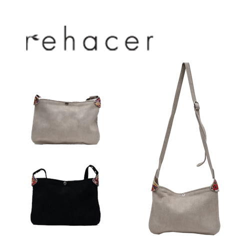 【レターパック配送/日時指定不可】rehacer　レアセル　サコッシュ　ショルダーバッグ　No.01200800005　No.Re-07　斜め掛け　花柄　メンズ　レディース　おしゃれ　牛革スエード　スエードレザー　高級　人気　正規品　プレゼント《北海道、沖縄、離島代引き不可》