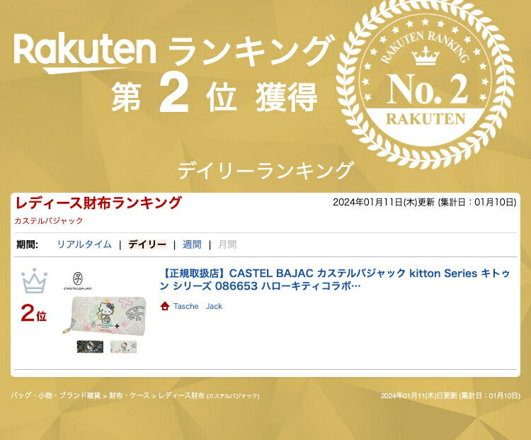 【正規取扱店】【CASTELBAJAC】[キトゥンシリーズ] 086653 カステルバジャック kitton Series キトゥン シリーズ ハローキティコラボ ラウンド 長財布