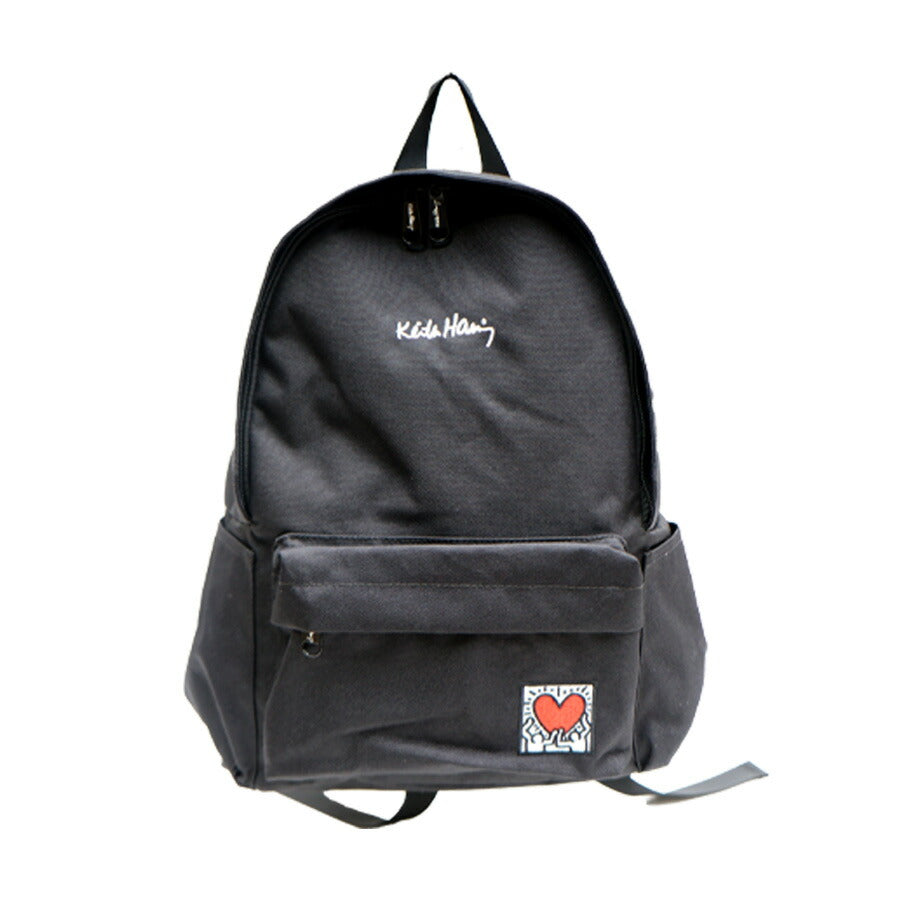 【KeithHaring】リュック 大容量 キースへリング 15605 14L デイパック Mサイズ バックパック シンプル ロゴ ブラック プレゼント ユニセックス
