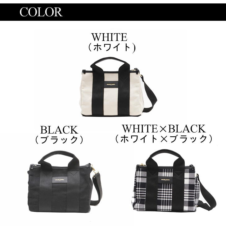 marie claire マリクレール 240-121 2way ショルダーバッグ ミニ トートバッグ レディース 女性 ミニショルダー カジュアル きれいめ おしゃれ 人気 おでかけ 買い物 クリスマス プレゼント 母の日 合皮 キャンパス地 正規品