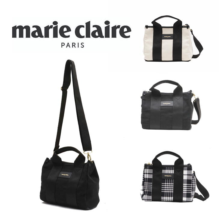 marie claire マリクレール 240-121 2way ショルダーバッグ ミニ トートバッグ レディース 女性 ミニショルダー カジュアル きれいめ おしゃれ 人気 おでかけ 買い物 クリスマス プレゼント 母の日 合皮 キャンパス地 正規品