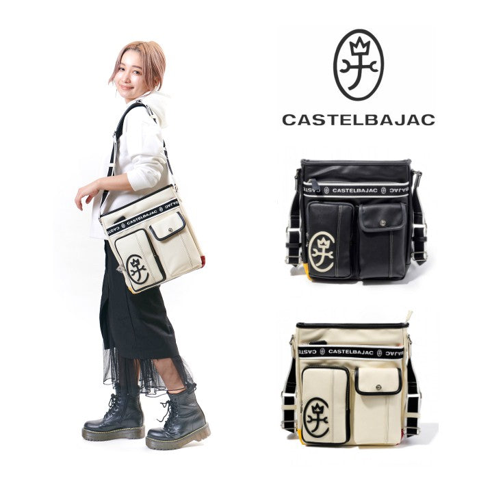 【正規取扱店】【CASTELBAJAC】[ドミネシリーズ] 024113 カステルバジャック ドミネ ラージ ショルダーバッグ タテ型 斜め掛け バッグ カバン 鞄 メンズ レディース バジャック ゴルフ おしゃれ 人気