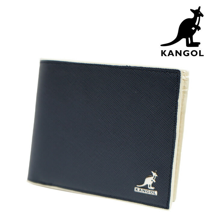 【SNSで話題のレザーケアクリームプレゼント中！】【KANGOL】カンゴール レザー 牛革 折り財布 250-10101 ビジネス フォーマル 通勤 営業 普段使い 日常使い お手頃 使いやすい 便利 定番 人気 売れ筋 おすすめ ネイビー プレゼント collonil コロニル