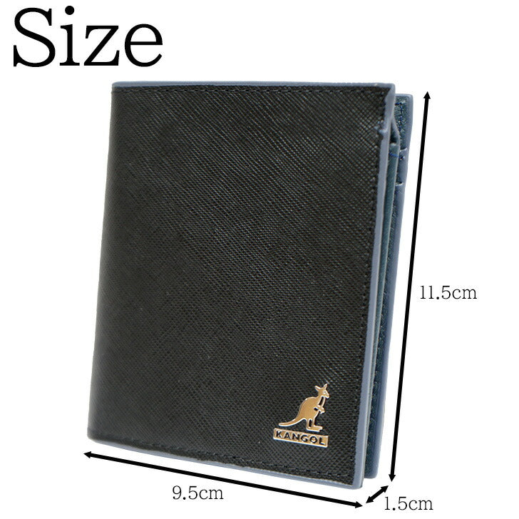【SNSで話題のレザーケアクリームプレゼント中！】【KANGOL】カンゴール レザー 牛革 折り財布 250-10102 通勤 営業 普段使い 日常使い ユニセックス お手頃 使いやすい 便利 定番 人気 売れ筋 おすすめ ブラック ブラウン ネイビー プレゼント collonil コロニル