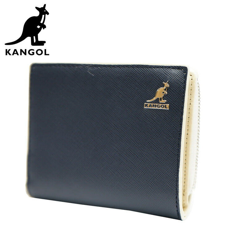 【SNSで話題のレザーケアクリームプレゼント中！】【KANGOL】カンゴール レザー 牛革 折り財布 250-10103 ビジネス フォーマル 通勤 営業 普段使い 日常使い デイリーユース お手頃 使いやすい 便利 定番 人気 売れ筋 おすすめ ネイビー プレゼント collonil コロニル