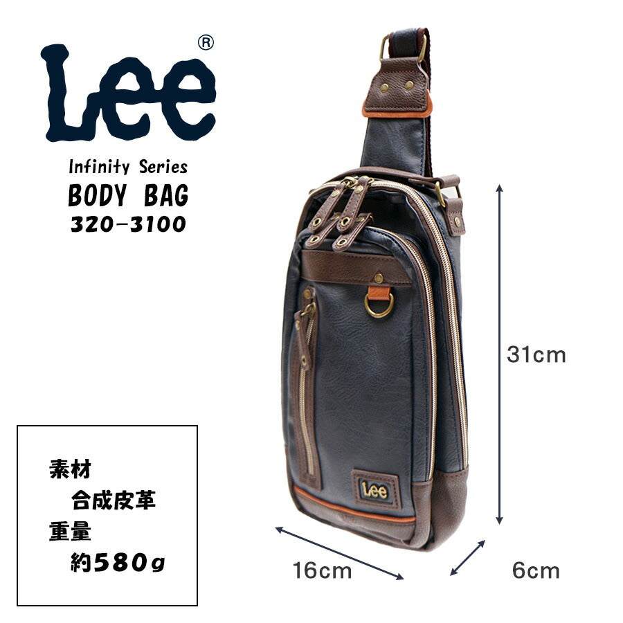 Lee ボディバッグ リー 320-3100 通販 ショルダーバッグ ボディバック ショルダーバック ワンショルダーバッグ メンズ ブランド 小さめ かっこいい 斜めがけ 通勤 通学 自転車 バイク 旅行 infinity インフィニティ メンズバッグ