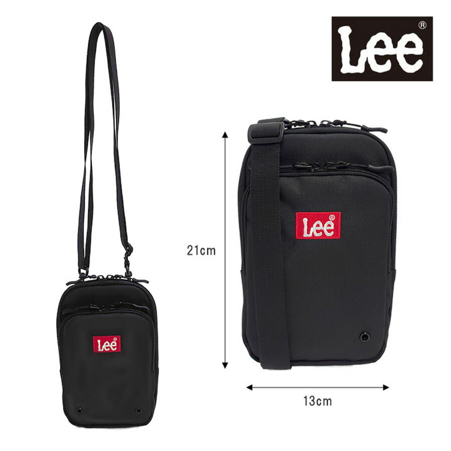 Lee リー 320-3720 PRAY2 スマホショルダー 2WAY ポーチ ショルダーバッグ メンズ レディース スマホポシェット ミニショルダー ワンマイル ワンマイルバッグ ブラック レッド ベージュ ミントグリーン ダブルファスナー カジュアル ボックスロゴ
