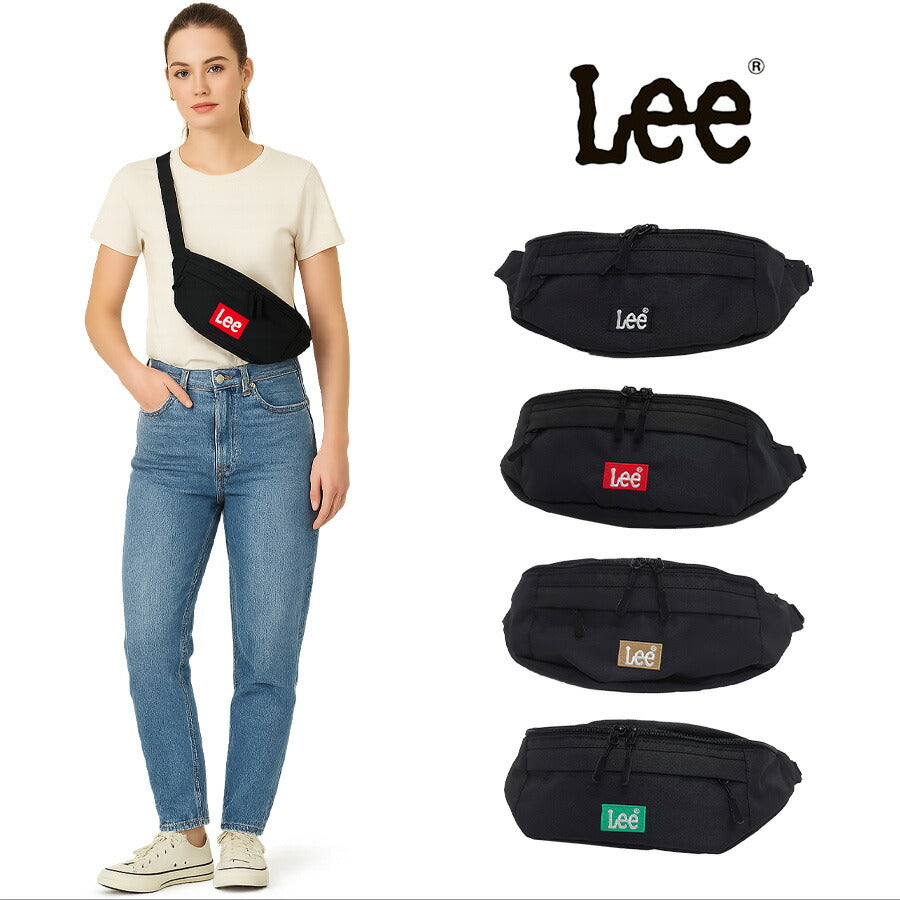 Lee リー 320-3721 PRAY2 ボディバッグ メンズ レディース ウエストバッグ チェストバッグ ワンショルダー ワンマイル ブラック レッド ベージュ ミントグリーン ダブルファスナー カジュアル ボックスロゴ プレゼント おしゃれ ファッション ブランド