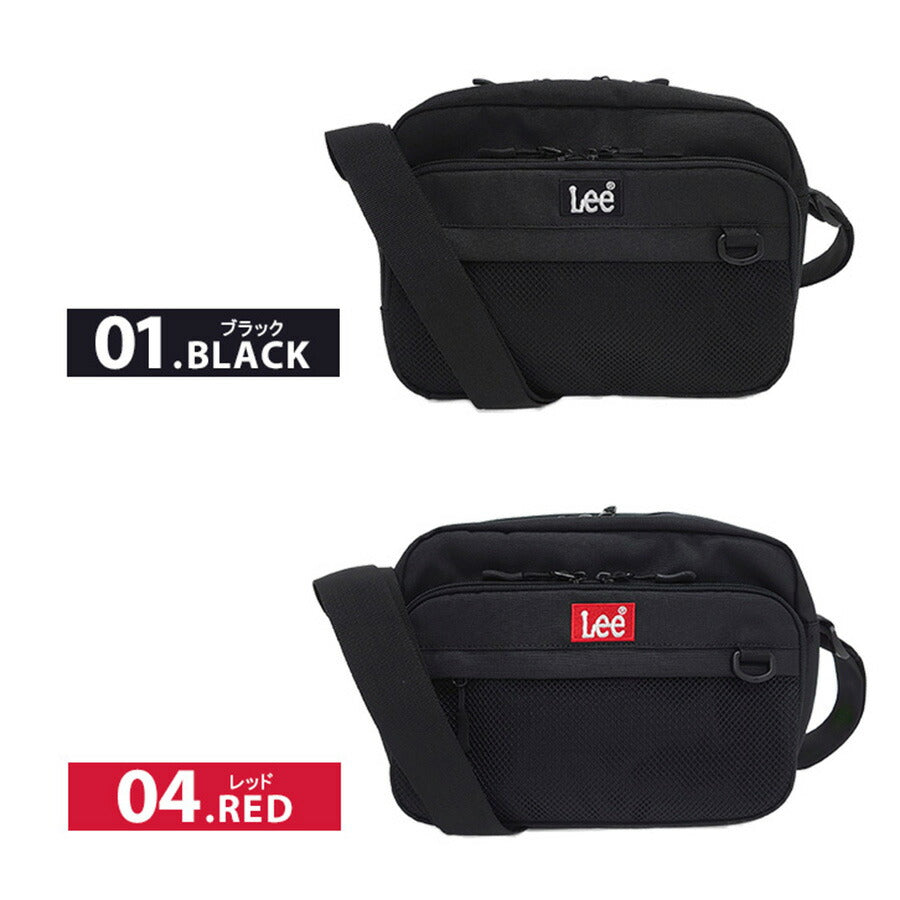 Lee リー 320-3724 PRAY2  ショルダーバッグ 横型 バッグ メンズ レディース ミニショルダー 斜め掛け コンパクト 小さめ ブラック レッド ベージュ ミントグリーン ダブルファスナー カジュアル ボックスロゴ プレゼント おしゃれ