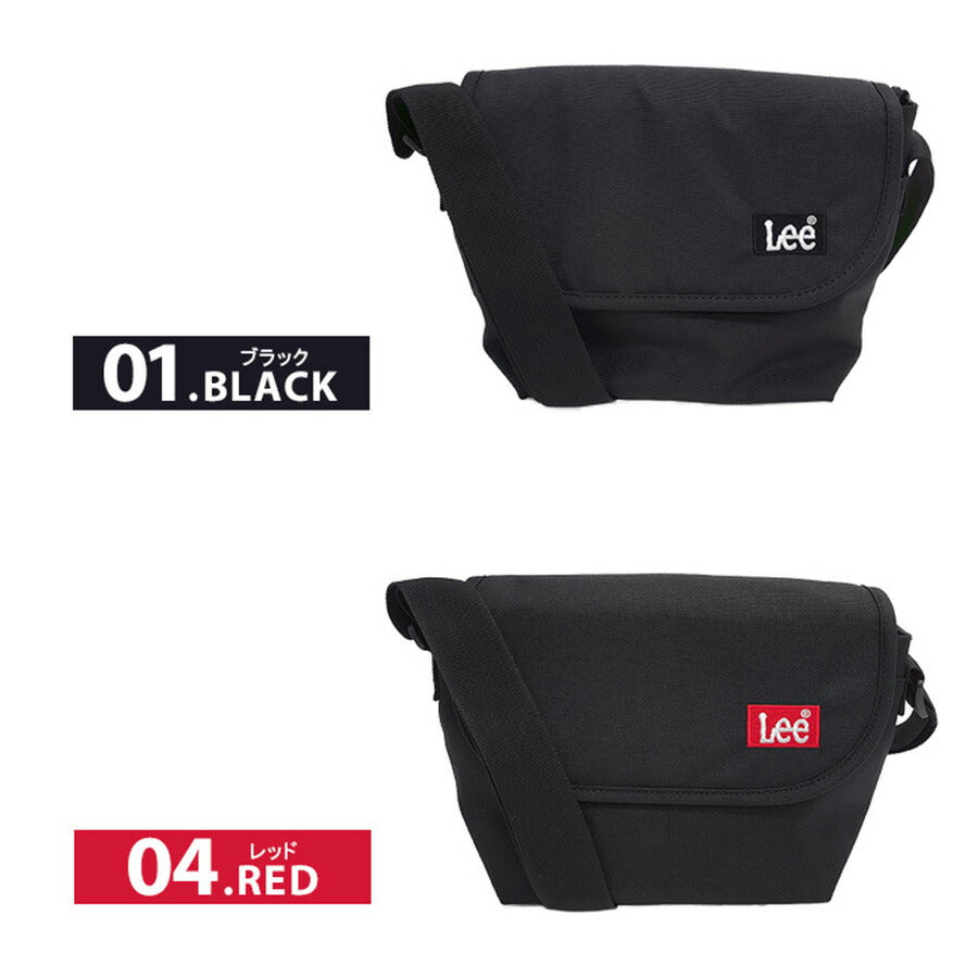 Lee リー 320-3725 PRAY2 ショルダーバッグ メッセンジャー かぶせ 斜め掛け ワンマイル コンパクト 小さめ ブラック レッド ベージュ ミントグリーン ダブルファスナー カジュアル ボックスロゴ プレゼント おしゃれ ファッション ブランド ギフト