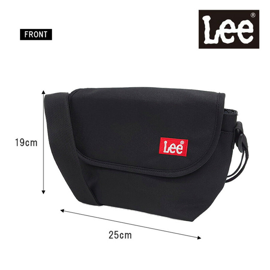 Lee リー 320-3725 PRAY2 ショルダーバッグ メッセンジャー かぶせ 斜め掛け ワンマイル コンパクト 小さめ ブラック レッド ベージュ ミントグリーン ダブルファスナー カジュアル ボックスロゴ プレゼント おしゃれ ファッション ブランド ギフト