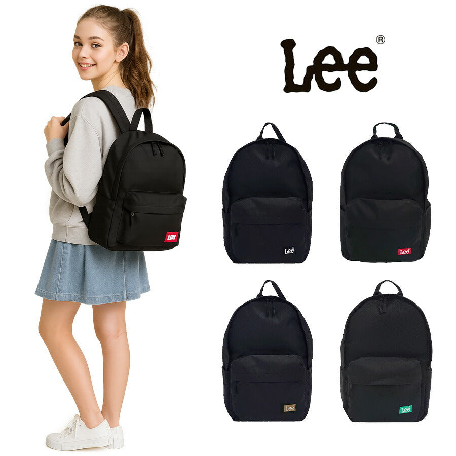 【Lee】リュック 大容量 リー 320-3726 PRAY2 リュック バックパック A4 メンズ レディース ディパック 通学 通勤 学生 大人 お出かけ 旅行 ブラック レッド ベージュ ミントグリーン ダブルファスナー カジュアル ボックスロゴ プレゼント おしゃれ