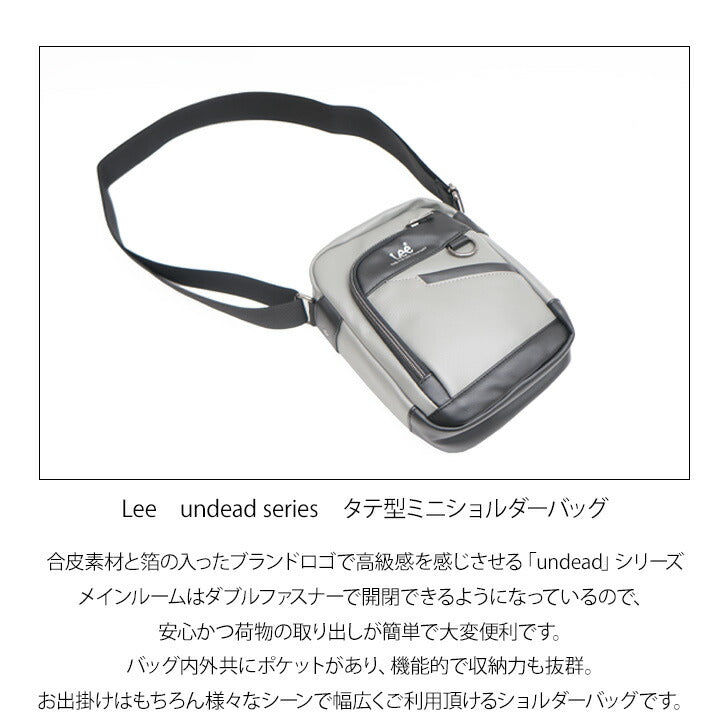 【レターパック配送/時間指定不可】Lee ミニショルダーバッグ リー 320-3730 通販 ショルダーバック 縦型 ミニバッグ メンズ ブランド 斜めがけ かっこいい 肩掛け 小さめ 通勤 通学 自転車 バイク 旅行 サイクリング undead アンデッド メンズバッグ