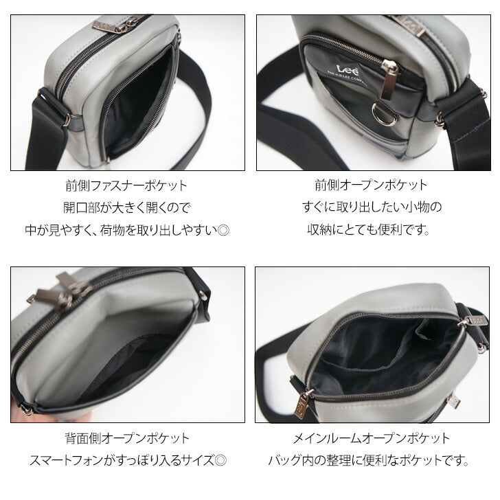 【レターパック配送/時間指定不可】Lee ミニショルダーバッグ リー 320-3730 通販 ショルダーバック 縦型 ミニバッグ メンズ ブランド 斜めがけ かっこいい 肩掛け 小さめ 通勤 通学 自転車 バイク 旅行 サイクリング undead アンデッド メンズバッグ