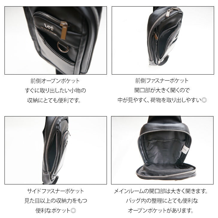 Lee ボディバッグ リー 320-3731 通販 ショルダーバッグ ボディバック ショルダーバック ワンショルダーバッグ メンズ ブランド 小さめ かっこいい 斜めがけ 通勤 通学 自転車 バイク 旅行 undead アンデッド メンズバッグ