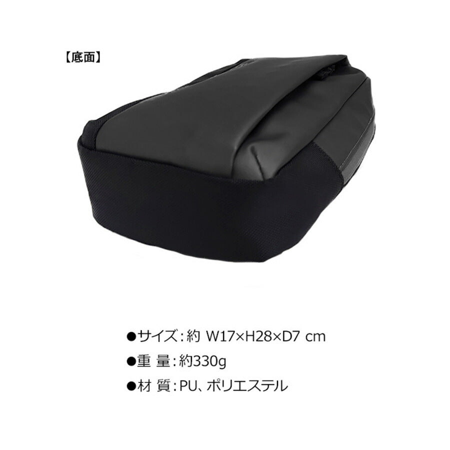 Lee リー wisdom ウィズダム 320-4020 ショルダーバッグ ボディラバー調 マット 合皮 ポリエステル 生地 ファスナーポケット 大人カジュアル ブラック ガンメタ シック Dカン ショルダーベルト 左右 付け替え メンズ レディース 大人 通勤 プレゼント 贈り物