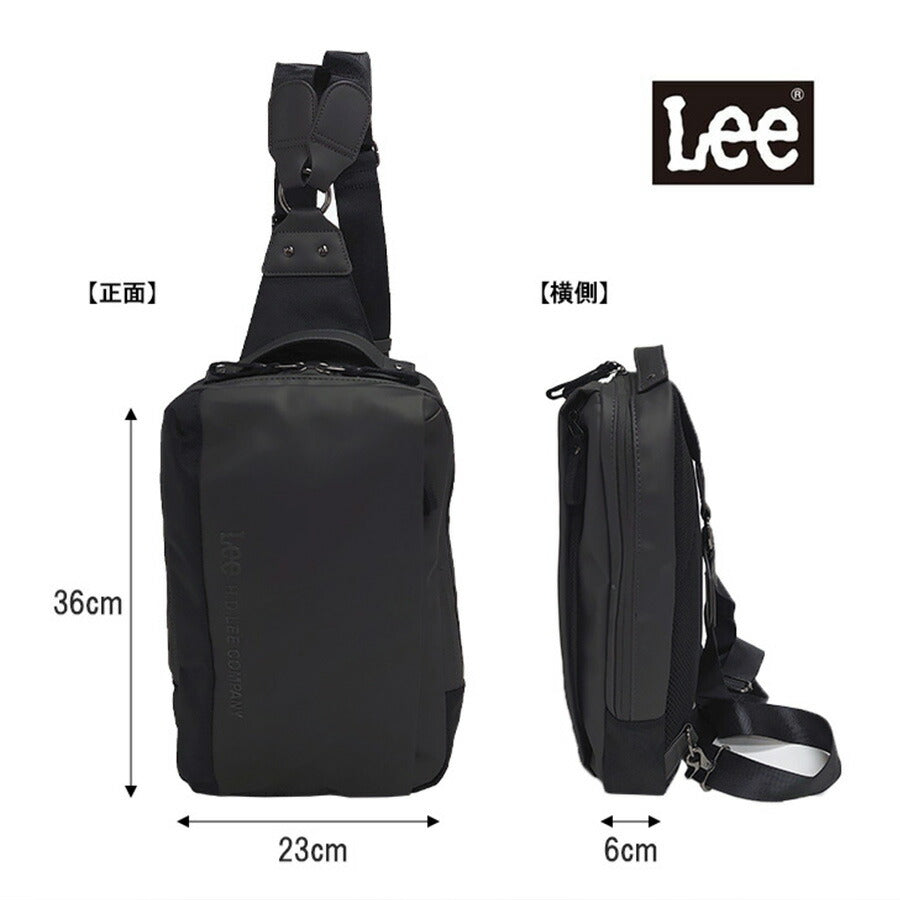 Lee リー wisdom ウィズダム 320-4021 リュック ボディバッグ 2WAY ラバー調 マット 合皮 ポリエステル 生地 ファスナーポケット 大人カジュアル ブラック ガンメタ シック Dカン ショルダーベルト 付け替え メンズ レディース 大人 通勤 プレゼント 贈り物