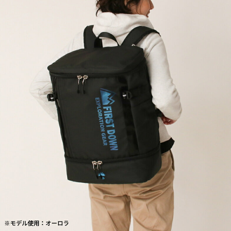 FIRST DOWN ファーストダウン 33029 リュック 35L バックパック デイパック スクールバッグ 撥水 軽量 大容量 ブランド A4 書類収納可 B5 PC収納 男女兼用 2ルーム 通勤 通学 部活 遠足 スポーツ キャンプ 旅行 修学旅行 メンズ レディース