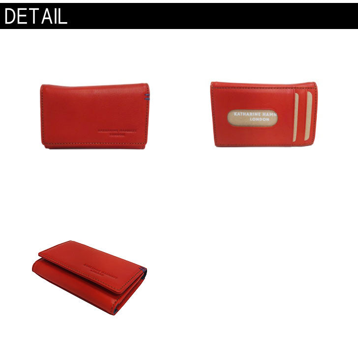 【KATHARINE HAMNETT LONDON】キャサリンハムネットロンドン MINERAL ミネラル 490-50700 キーケース 4連 本革 パスケース 定期入れ コインケース 小銭入れ 牛革 ブラック ギフト プレゼント