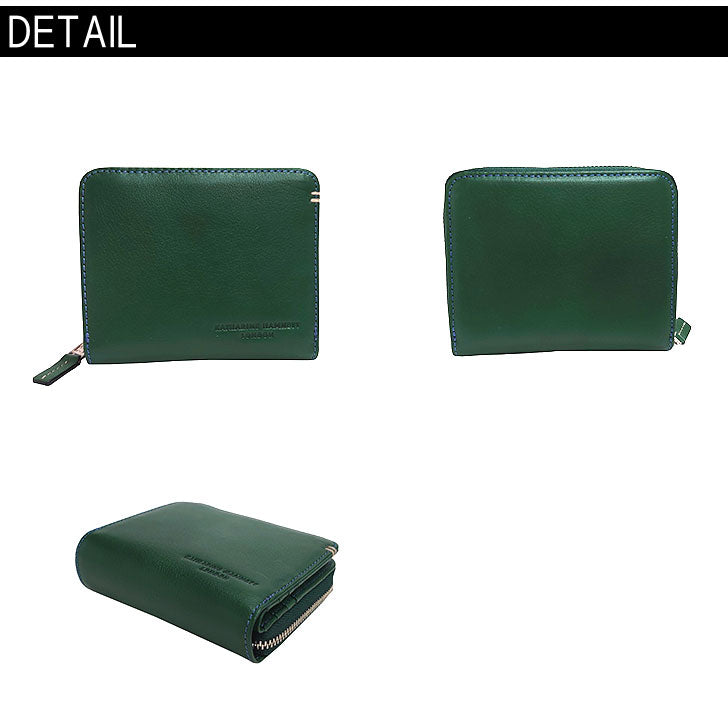 【KATHARINE HAMNETT LONDON】キャサリンハムネットロンドン MINERAL ミネラル 490-50702  本革 二つ折り財布 L字ファスナー ウォレット 札入れ 牛革 小銭入れ 人気 ブラック プレゼント 記念日 お祝い
