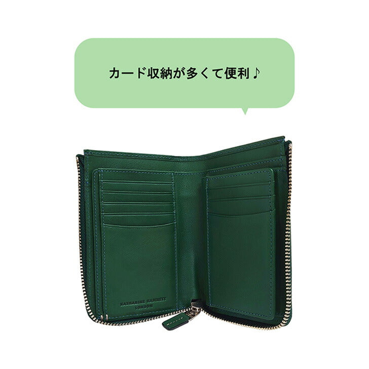 【KATHARINE HAMNETT LONDON】キャサリンハムネットロンドン MINERAL ミネラル 490-50703  本革 二つ折り財布 ミドルウォレット 札入れ 牛革 小銭入れ カード入れ ギフト プレゼント 記念日 お祝い