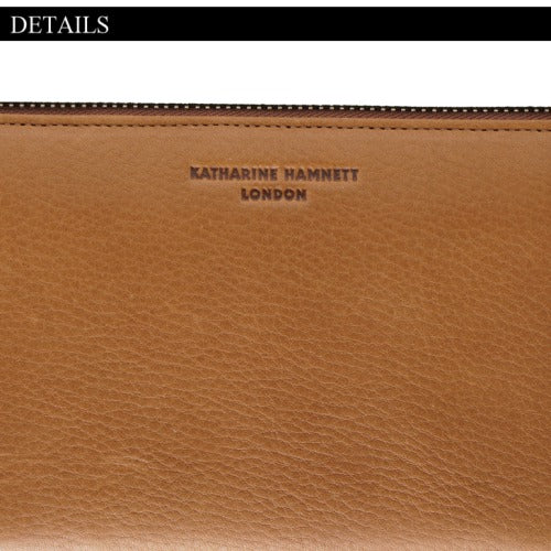【KATHARINE HAMNETT LONDON】キャサリンハムネットロンドン ラウンドファスナー 長財布 490-57007 SOFTソフト 姫路レザー 本革 姫路産 高級 人気 正規取扱店 ギフト プレゼント
