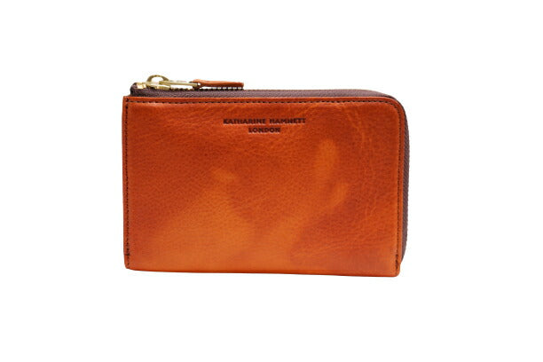 【KATHARINE HAMNETT LONDON】キャサリンハムネットロンドン L字型ファスナーミドル 二つ折り財布 FLUIDフルイド 490-59202おしゃれ イタリアンレザー  高級 本革 ギフト バレンタイン 人気