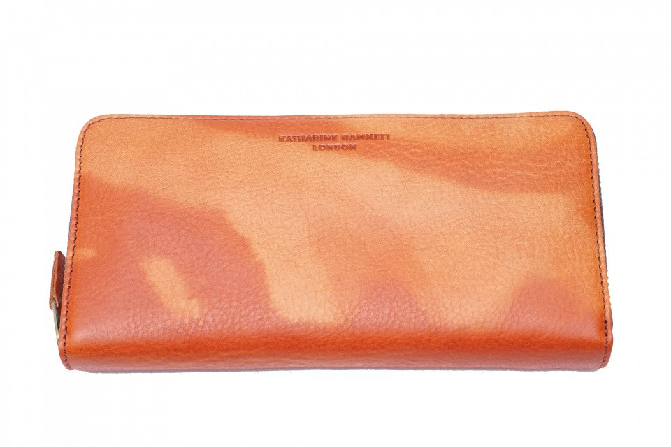 【KATHARINE HAMNETT LONDON】キャサリンハムネットロンドン ラウンドファスナー 長財布 490-59204 フルイド イタリアンレザー 高級 本革 イタリア 人気 父の日