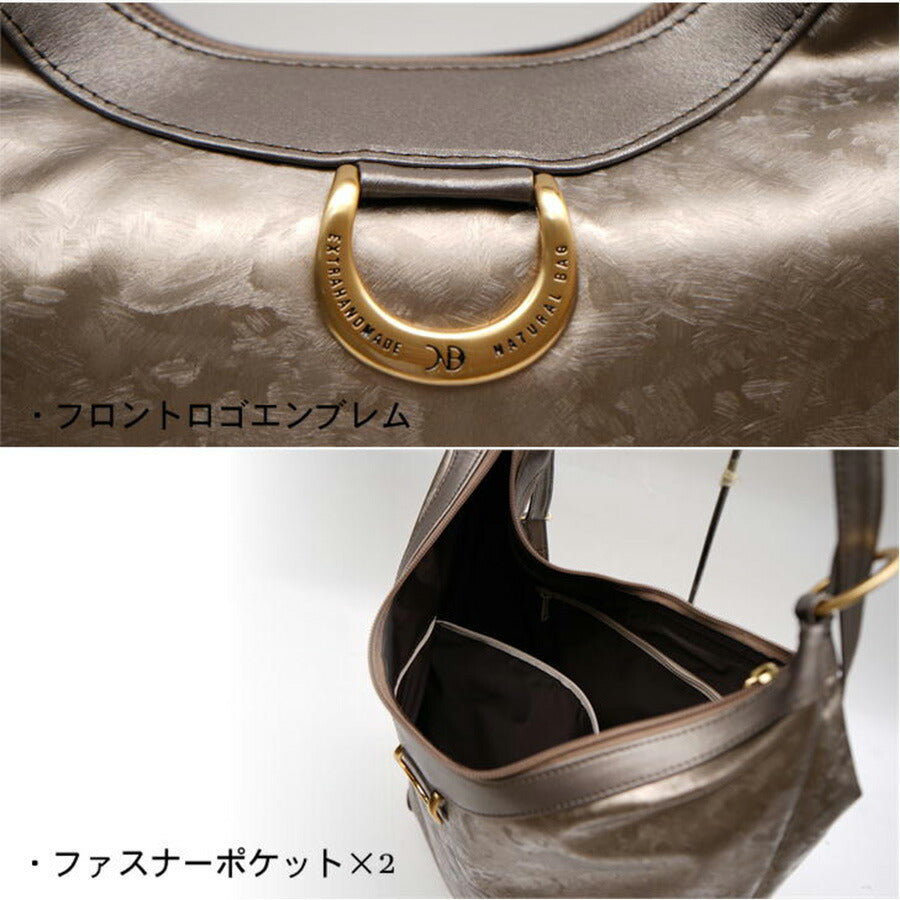 【当店オリジナルエコバッグプレゼント中！】【NATURALBAG】 ナチュラルバッグ NB 2wayトートバッグ リュック 6621 レディース 女性 ブラック ゴールド ブロンズ オールシーズン 大人 おでかけ 上品 エレガント 日本製 軽量 超軽量 牛革 高級