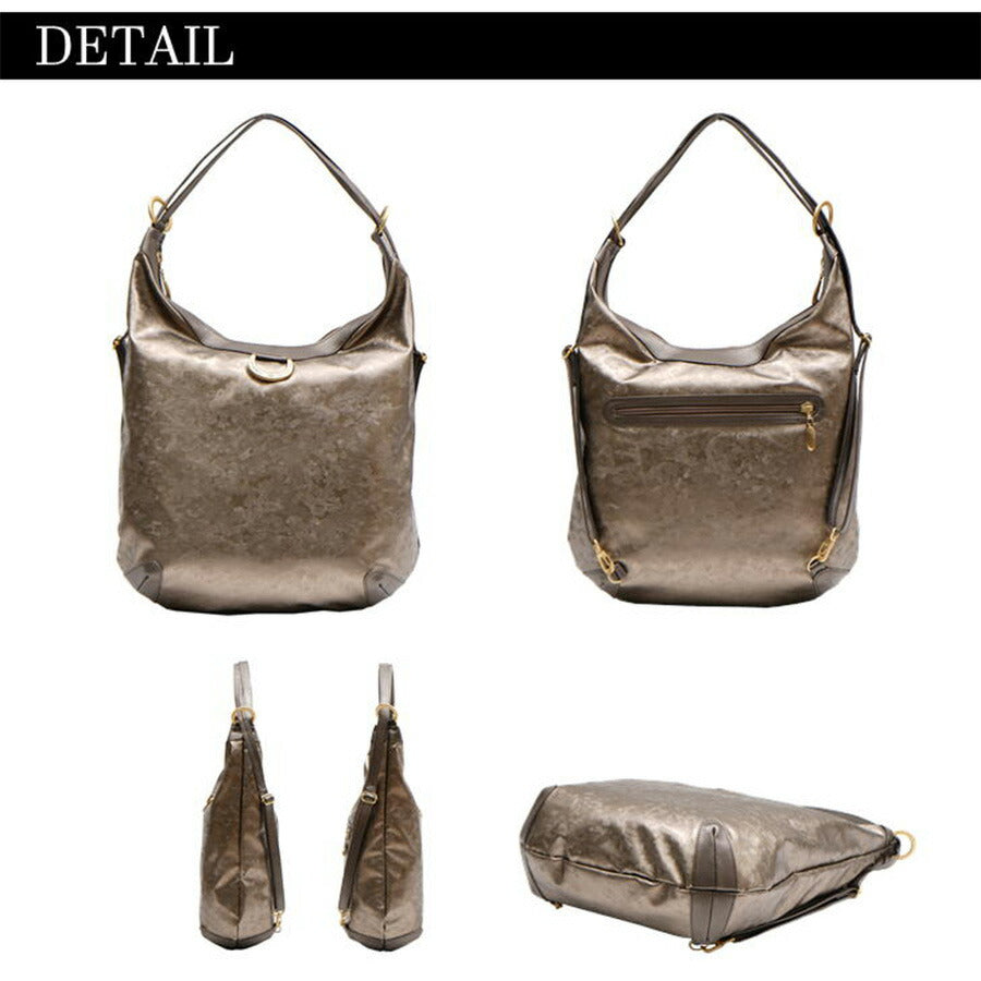 【当店オリジナルエコバッグプレゼント中！】【NATURALBAG】 ナチュラルバッグ NB 2wayトートバッグ リュック 6621 レディース 女性 ブラック ゴールド ブロンズ オールシーズン 大人 おでかけ 上品 エレガント 日本製 軽量 超軽量 牛革 高級