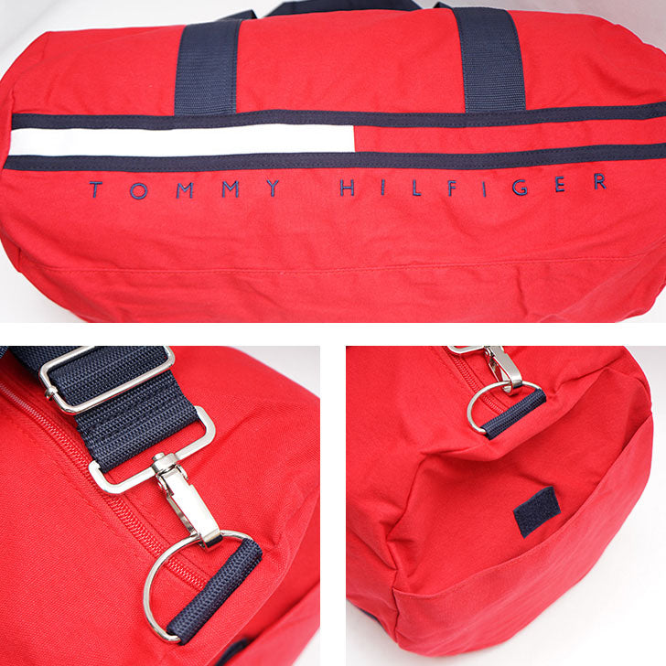 TOMMY HILFIGER トミーヒルフィガー 6943971 GINO HAPBOR POINT DUFFLE CANVAS BAG ダッフルバック ショルダー 斜め掛け バッグ ロゴ ボストンバッグ ネイビー レッド ブラック メンズ レディース 旅行 修学旅行 1泊 2泊 部活 スポーツ 合宿